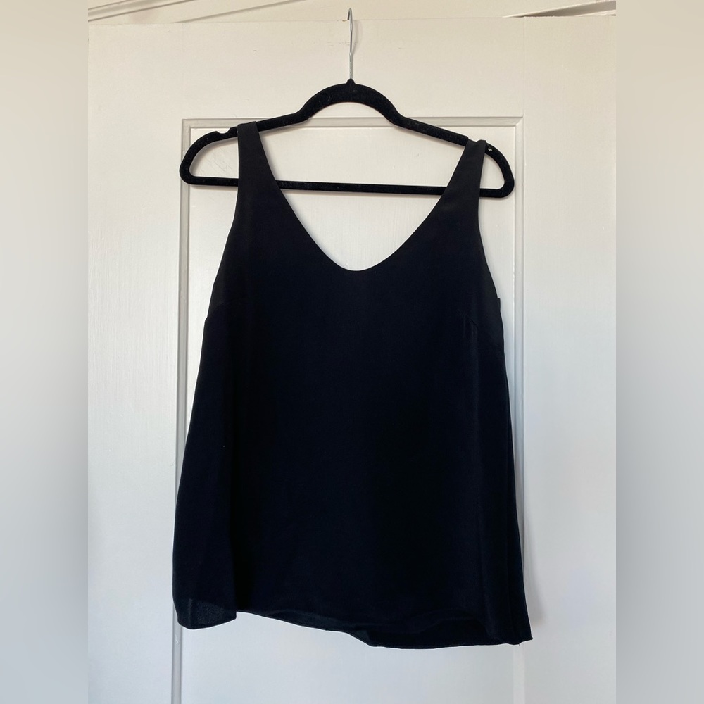 J. Crew black silk tank top
